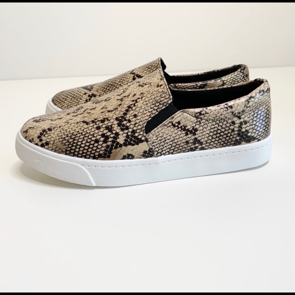 Soda Brand Snake Skin Slip On Sneakers